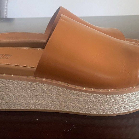 FitFlop Tan Eloise Espadrille Leather Wedge - Picture 3 of 4